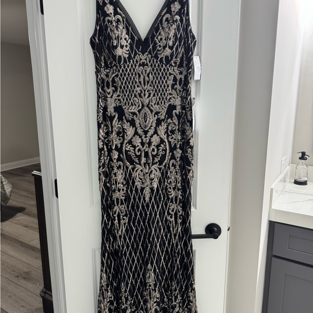 Elegant Black and Gold Gown